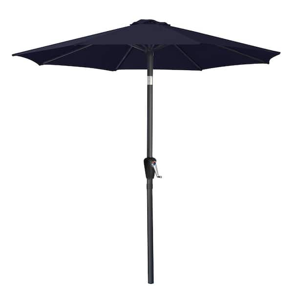 ABCCANOPY 10 ft. Aluminum Market Push Button Tilt Patio Umbrella in Navy Blue