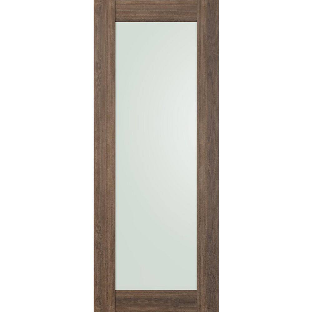 Avon 207 N 18 in. х 96 in. No Bore Full Lite Frosted Glass Pecan Nutwood Solid Composite Core Wood Interior Door Slab price history on PriceWatchPro