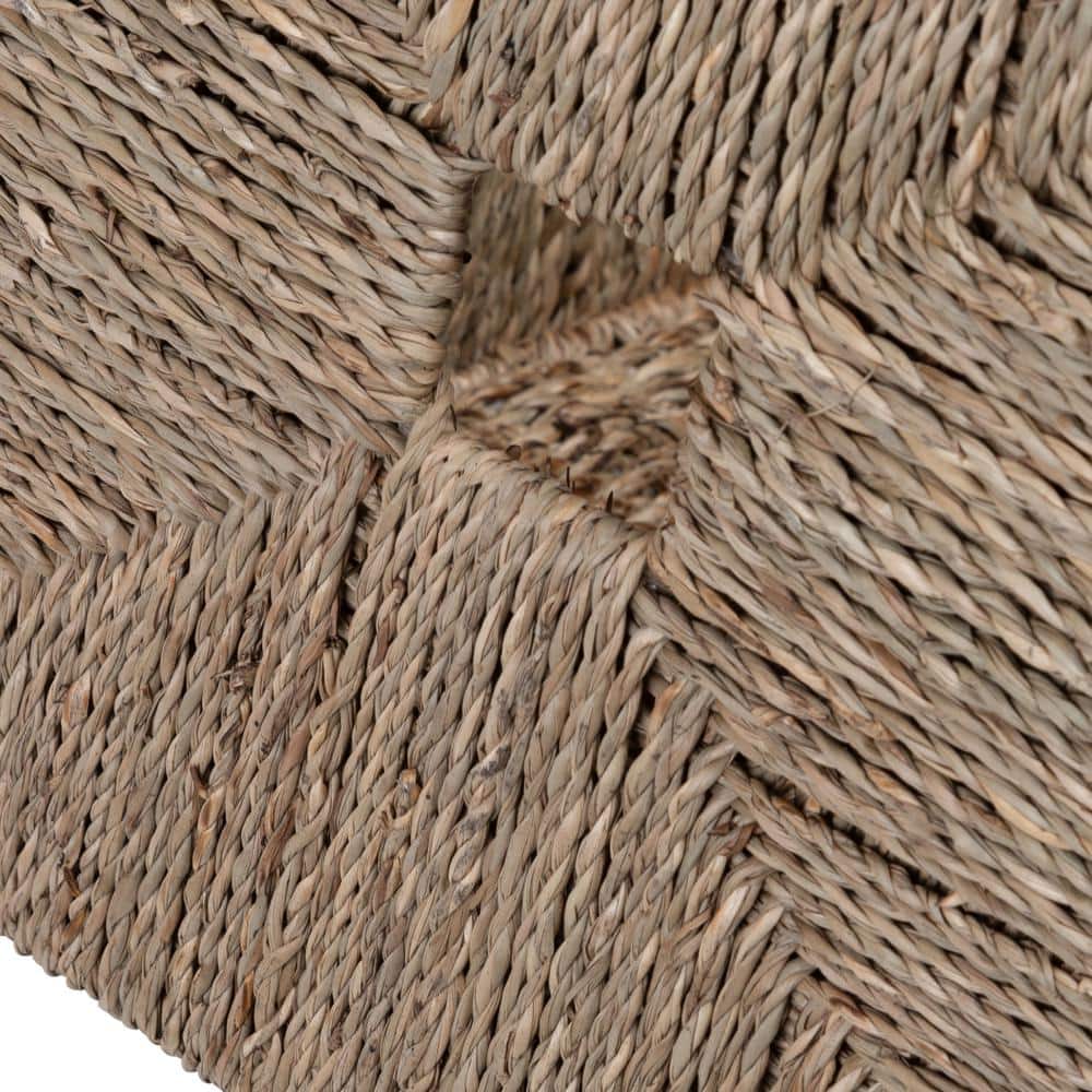 Natural Seagrass Woven Storage Basket with Steel Frame