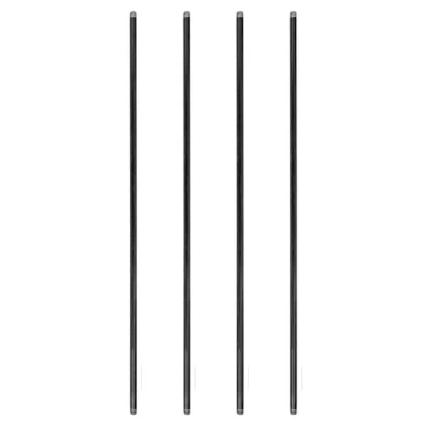 PIPE DECOR 1/2 in. x 48 in. Black Industrial Steel Grey Plumbing Pipe (4-Pack)