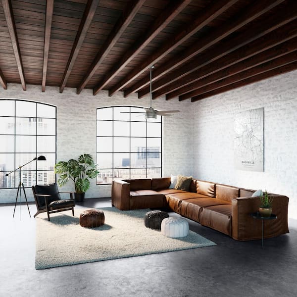 Hunter - Burroughs 52 in. Indoor Matte Silver Ceiling Fan with Light Kit and Remote Included