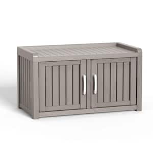 27Gal. Double Door Shoe Cabinet Gray 31.89 in. x 17.32 in. x 17.91 in. Deck Box Outdoor