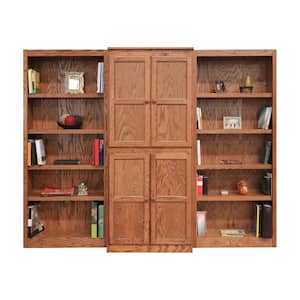 72 in. Dry Oak Wood 15-shelf Standard Bookcase with Adjustable Shelves