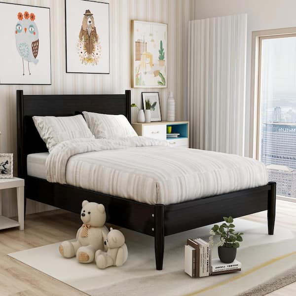 Furniture of America Mackie Black Wood Frame Full Platform Bed