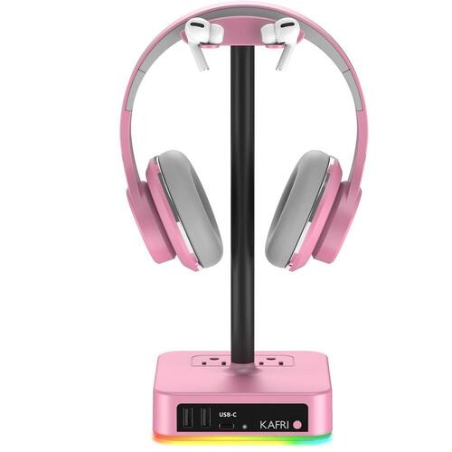 RGB Headphone Stand, Desk Gaming Headset Holder Hanger Rack with