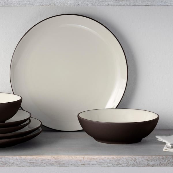 Colorwave Chocolate 10.5 in. (Brown) Stoneware Coupe Dinner Plates, (Set of 4)
