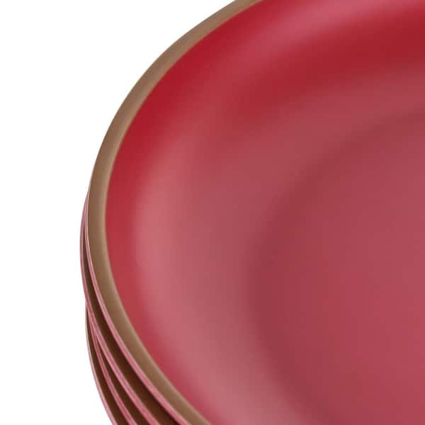 GIBSON HOME Rockabye 4-Piece Melamine Cereal Bowl Set in Dark Pink  985119507M - The Home Depot