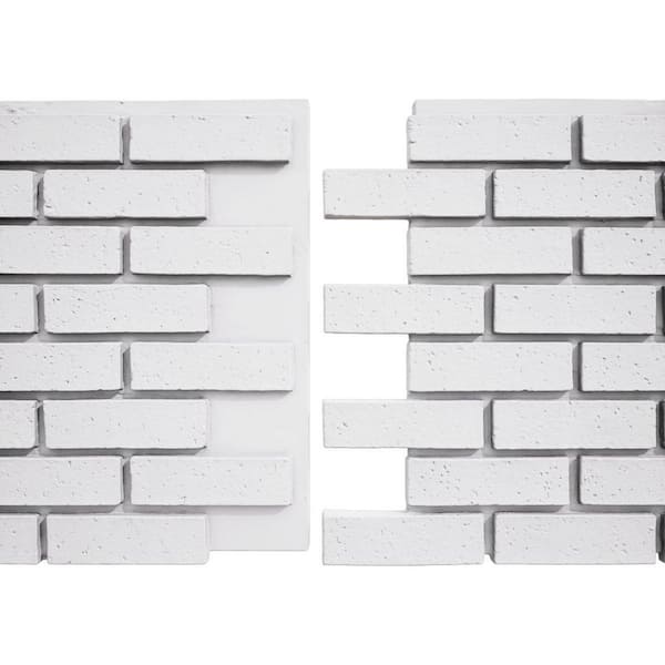 EverStone Traditional Faux Brick Panel, 44"W x 21 3/4"H x 3/4"D, Glacier Color