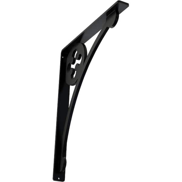 Ekena Millwork 1-1/2 in. x 15 in. x 12 in. Wrought Iron Single Center Brace Crawley Bracket