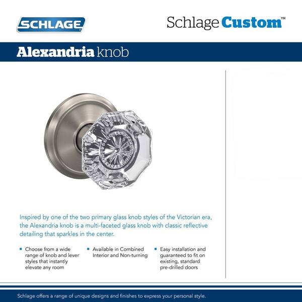 Schlage Custom FC172 GEO 622 ALD Georgian Non-Turning Knob with Alden Trim Matte Black Schlage Custom FC172 GEO 622 ALD Georgian Non-Turning Knob with Alden Trim Matte Black