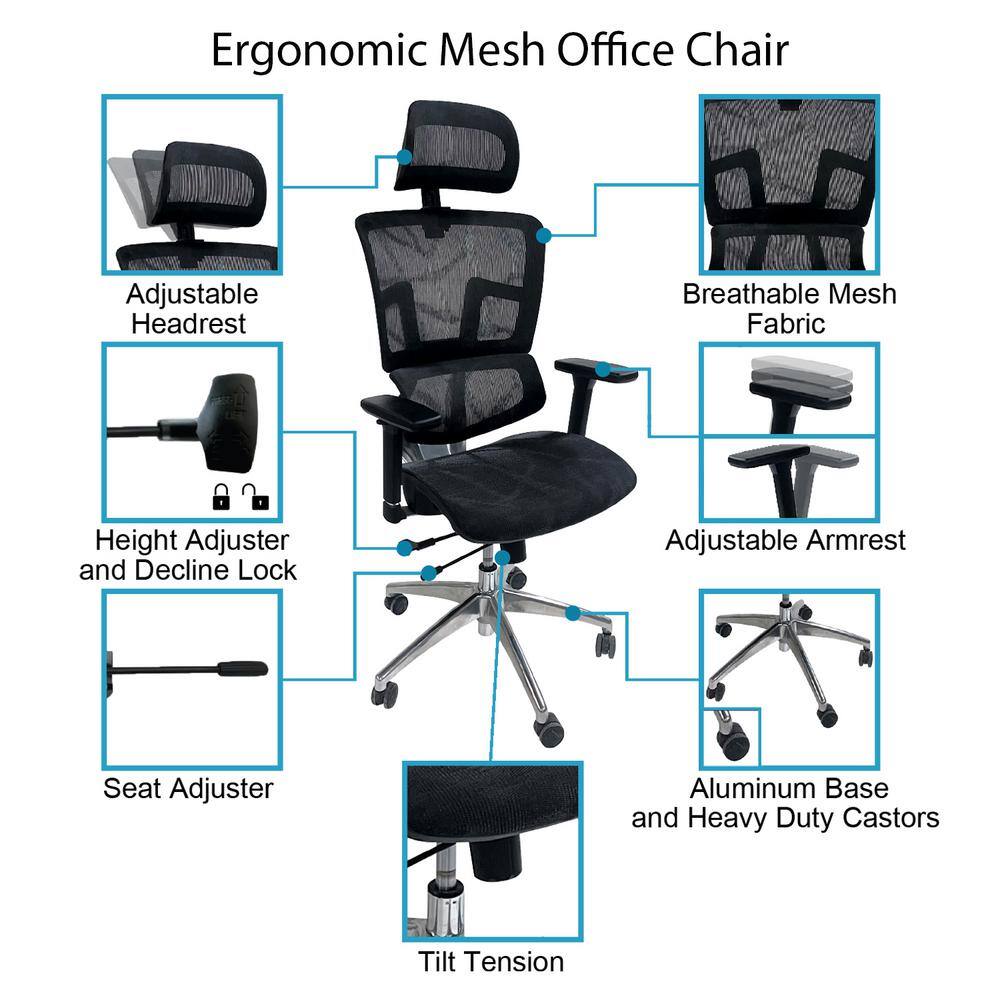 Feature overview of Ergomax Ergonomic Mesh Office Chair