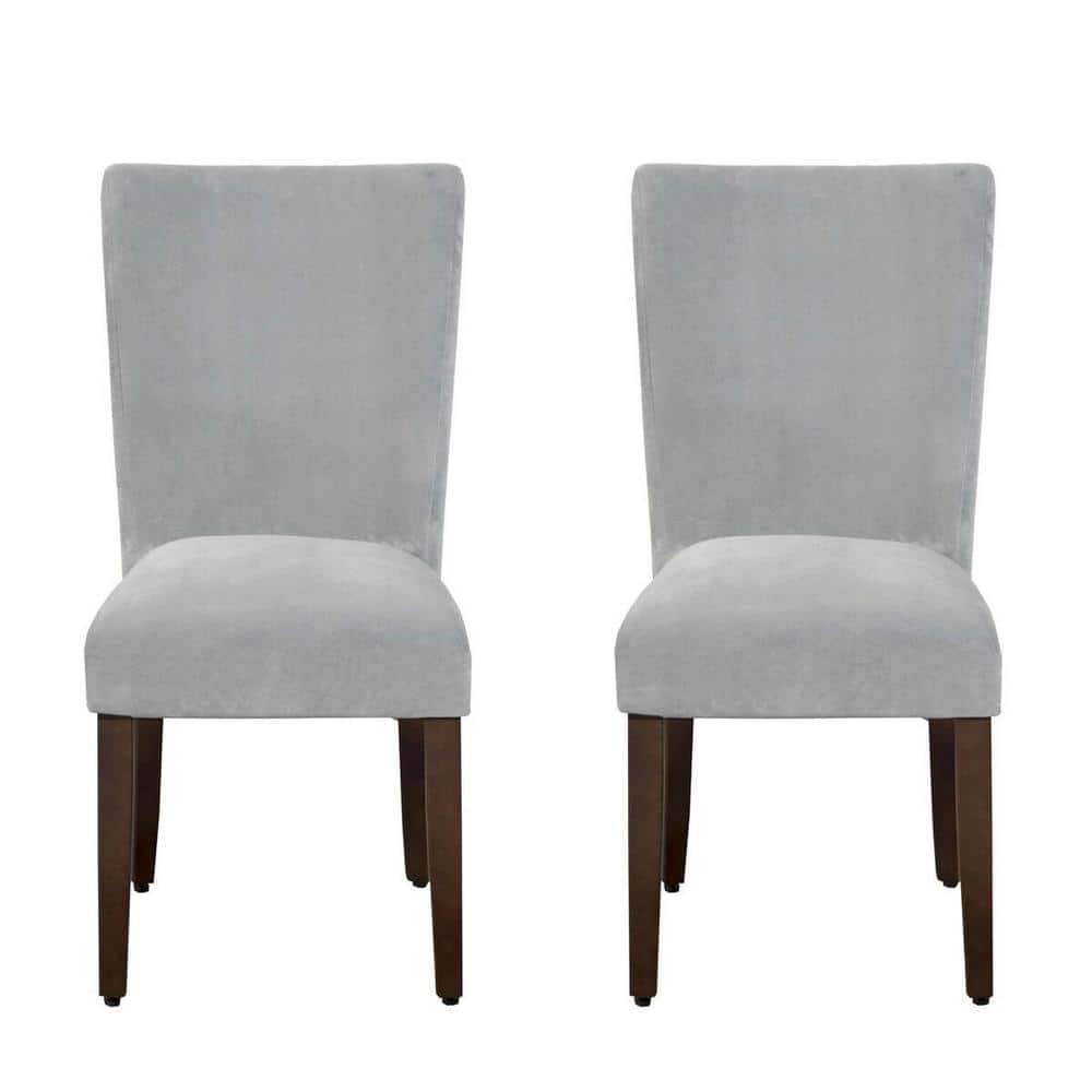 Homepop Parsons Dove Grey Velvet Upholstered Dining Chair (Set of 2