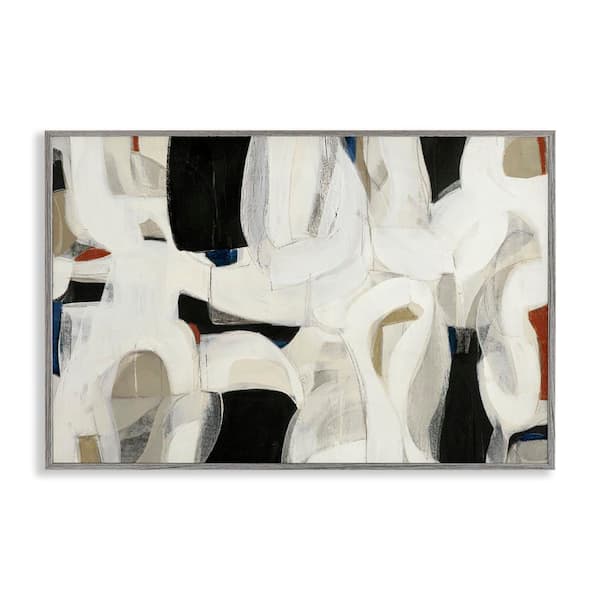 Stupell Industries Dynamic Earthy Shapes by Kippi Leonard Gray Framed Abstract Giclee Art Print 16 in. x 24 in.