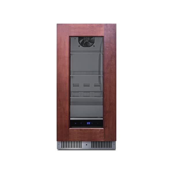 Shallow Depth 15 in. Single Zone Beverage Cooler with Glass Door in Custom