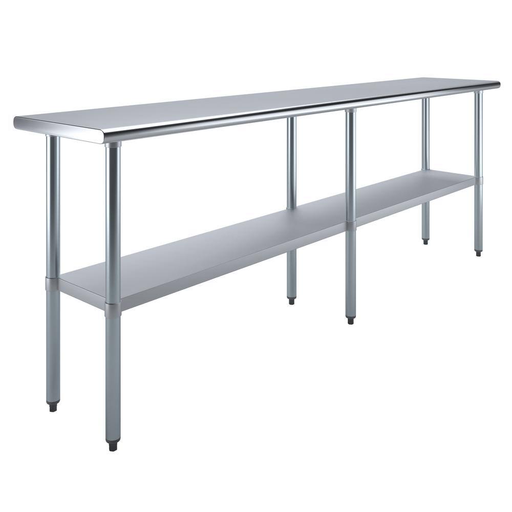 AMGOOD 18 in. x 96 in. Stainless Steel Kitchen Utility Table with ...