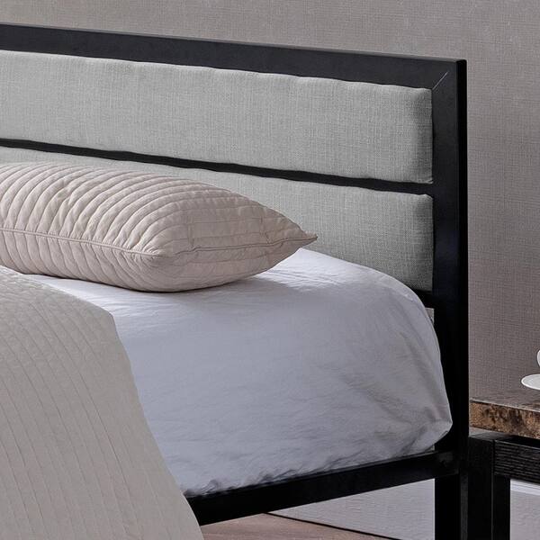 Zinus jessica modern studio deals upholstered metal headboard