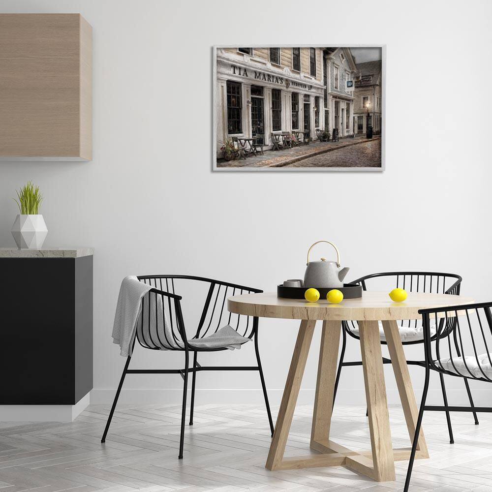 European Cafe Architecture by Robin-Lee Viera Gray Framed Architecture Giclee Art Print 20 in. x 30 in.