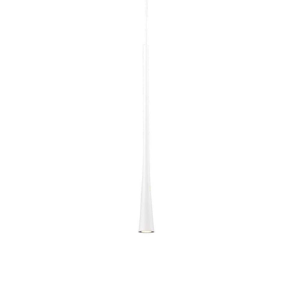 White Aluminum LED Single Pendant Light, 15.75" Height