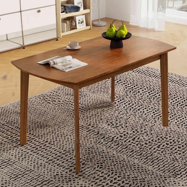 Light Brown Wood 47.3 in. 4-Legs Dining Table Seats-4