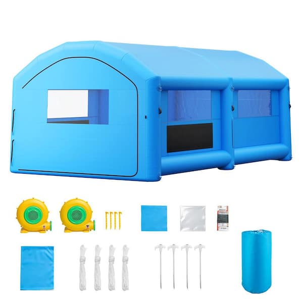 Inflatable Paint Booth, 23 x 13.1 x 9 ft., 750W+480W Powerful Blowers and Air Filter System, Portable for Small Truck