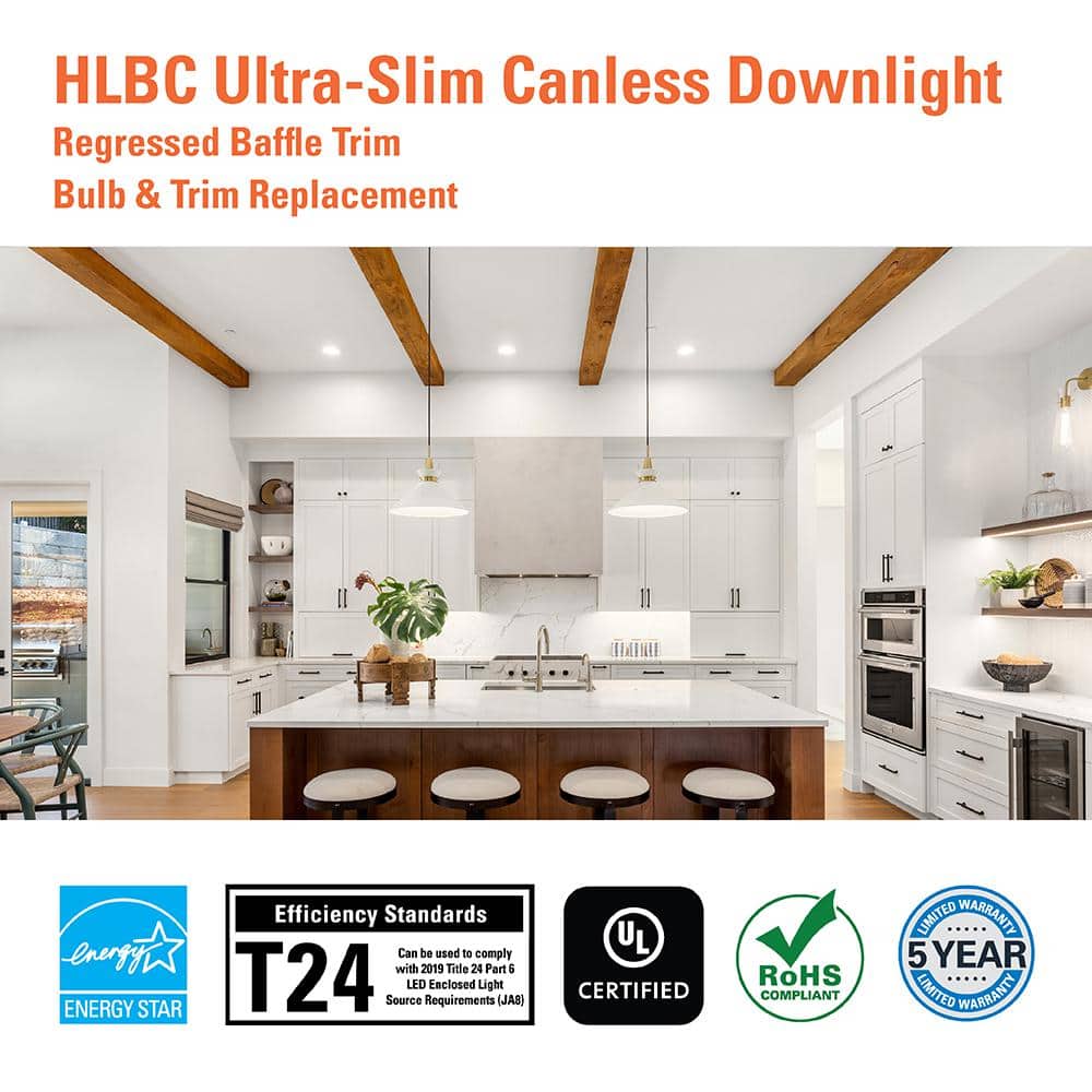 White Aluminum Ultra-Slim Regressed LED Downlight with Dim to Warm