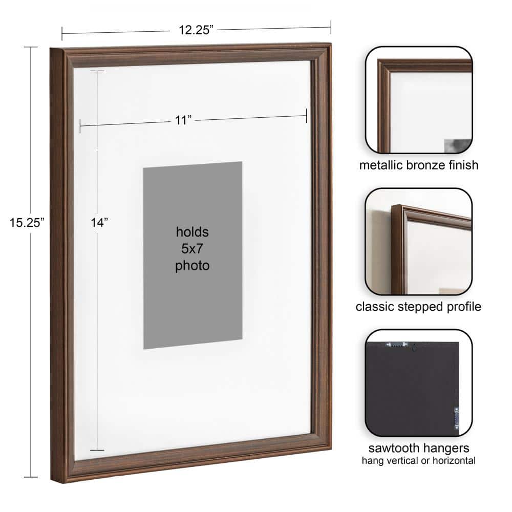 Adlynn Bronze 5x7 Polystyrene Wall Photo Frame Set