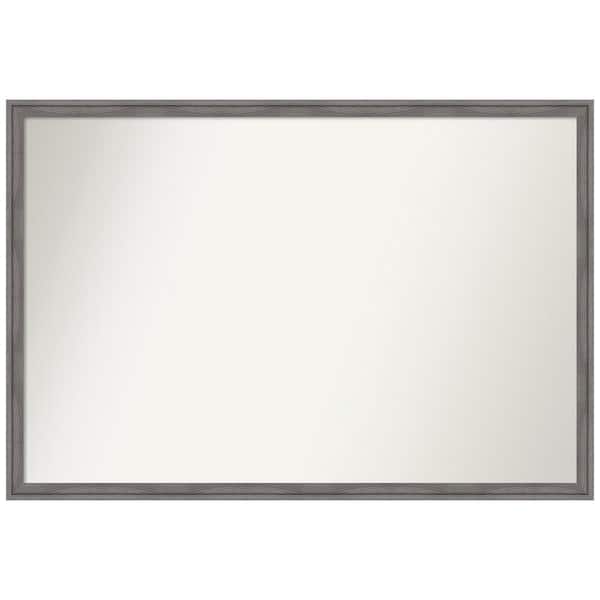 Amanti Art Florence Grey 37.75 in. x 25.75 in. Non-Beveled Casual Rectangle Framed Wall Mirror in Gray