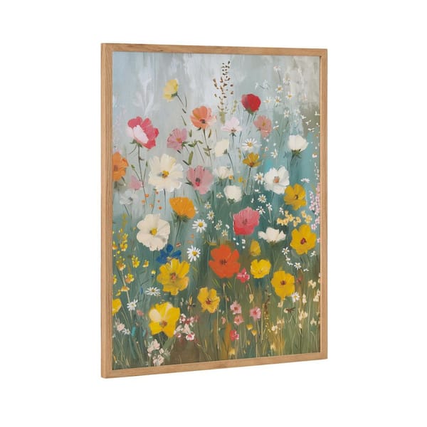 Kate and Laurel Gallery Boho Wildflower Garden by the Creative Bunch Studio Natural Framed Art Print 16 in. x 20 in.