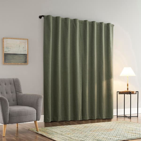 Sun Zero Treviso Moss Green Polyester/Linen 40 in. W x 84 in. L