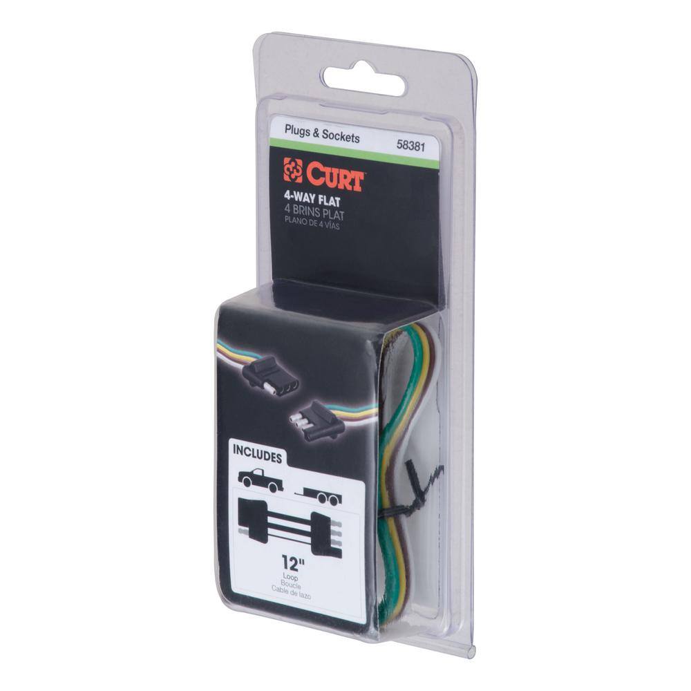 Compact Black Rubber 4-Way Flat Connector Plug & Socket