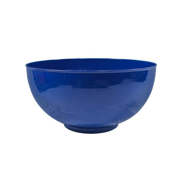 20 in. W Round French Blue Galvanized Steel Bowl Planter Pot