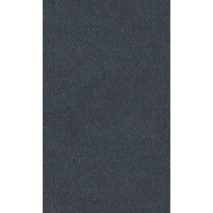 Plain Leather Navy Blue Non-Woven Paste the Wall Textured Wallpaper 57 sq. ft.