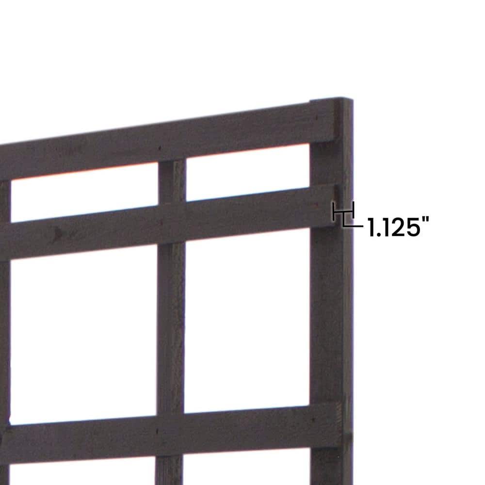 Modern Black Pine Wood Garden Trellis, 72-inch