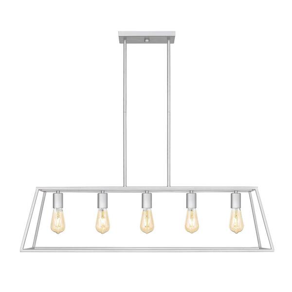 OVE Decors Adele 38 in. 5Light Painted Brushed Nickel Ceiling Pendant Light 15LPEADE238PN