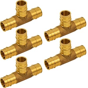 1 in. 90 -Degree PEX A Expansion Pex Tee, Lead Free Brass For Use in Pex A-Tubing (Pack of 5)