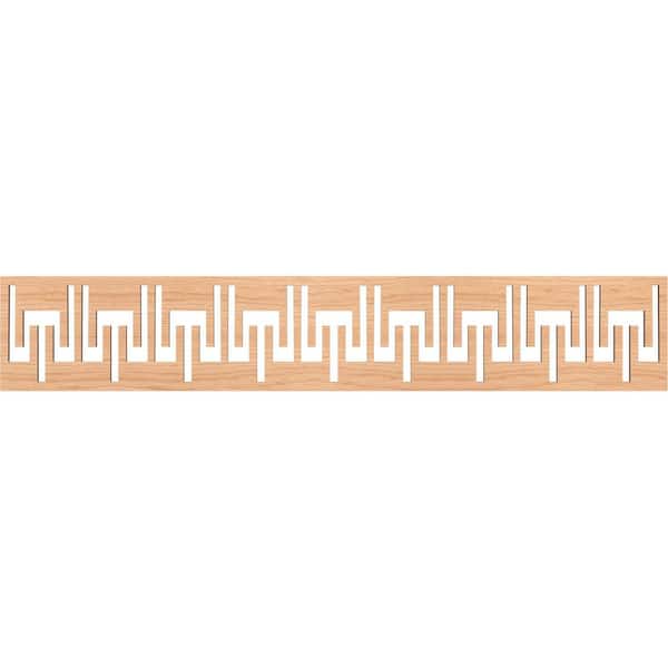 Ekena Millwork Victory Fretwork 0.25 in. D x 46.625 in. W x 8 in. L Hickory Wood Panel Moulding