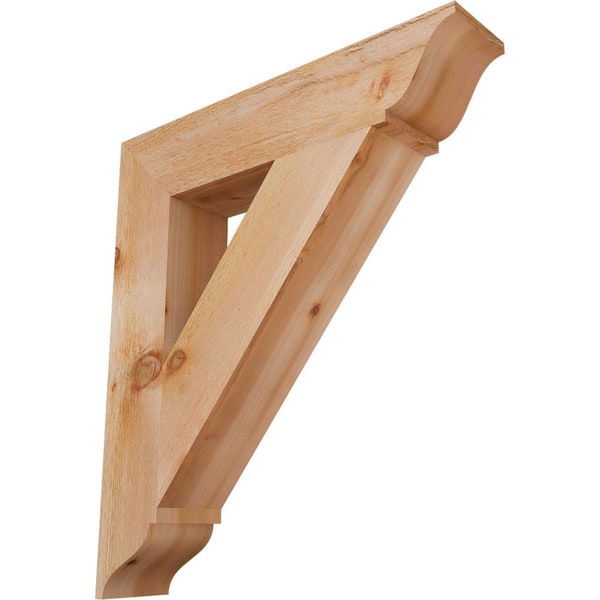 Ekena Millwork 6 in. x 34 in. x 30 in. Western Red Cedar Traditional Rough Sawn Bracket