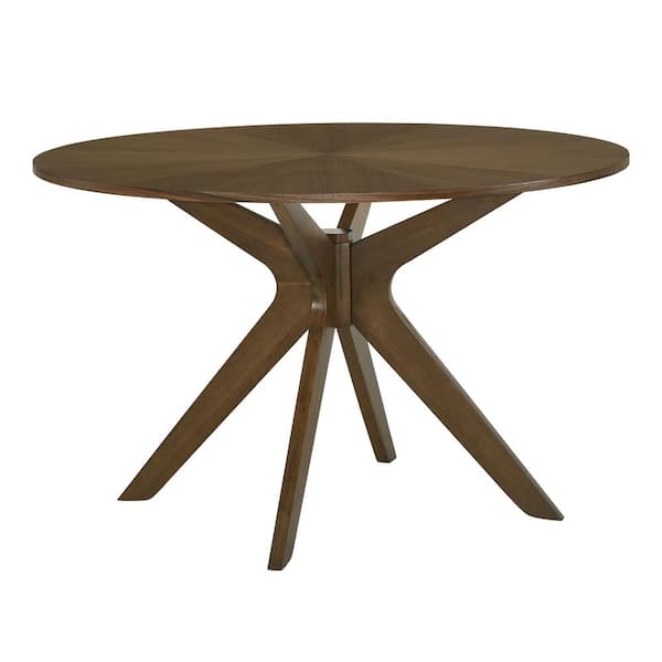 Picket House Furnishings Wynden Walnut Wood 47 in. Cross Legs Dining Table Seats 4