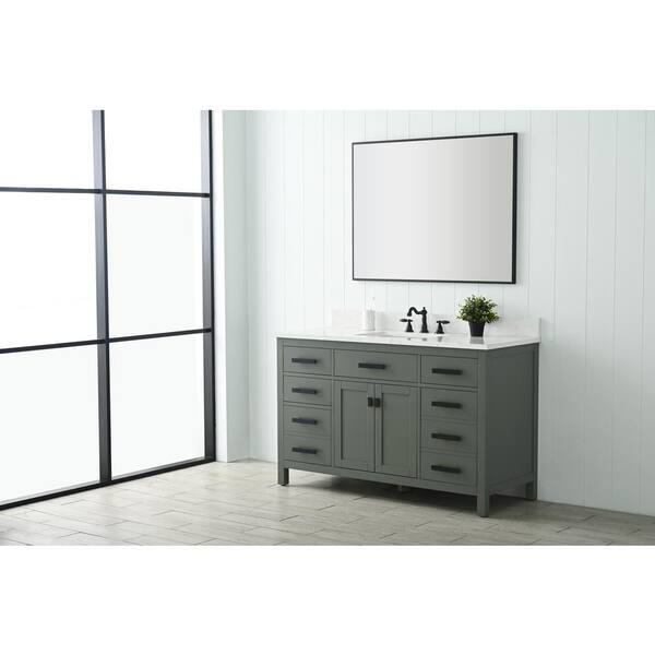 VALENTINO グリーン Design Element Valentino 54 in. W x 22 in. D Single Sink Bath