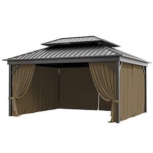 Kimunuk 12 ft. x 14 ft. Universal Outdoor Privacy Curtains, Gazebo