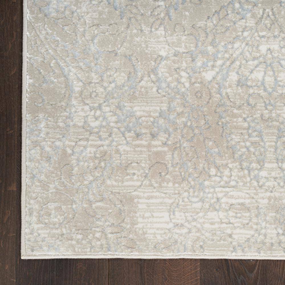 Iliana Beige Grey Synthetic Damask 9' x 12' Area Rug