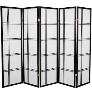 5 ft. Black 5-Panel Room Divider