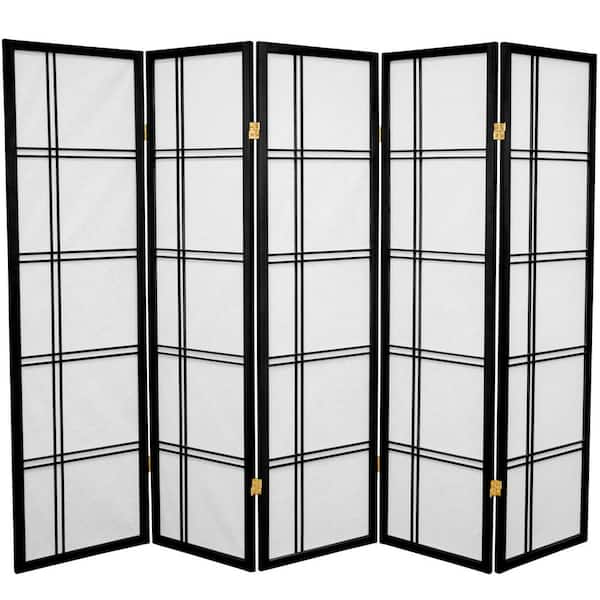 5 ft. Black 5-Panel Room Divider