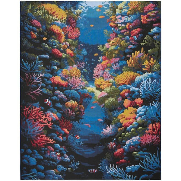 Color Splash Multicolor 10 ft. x 13 ft. Graphic Contemporary Area Rug
