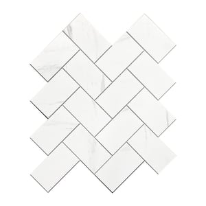 Marble 9.50 in. x 10.70 in. SPC Peel and Stick Backsplash Tile (0.7 sq. ft./pack)