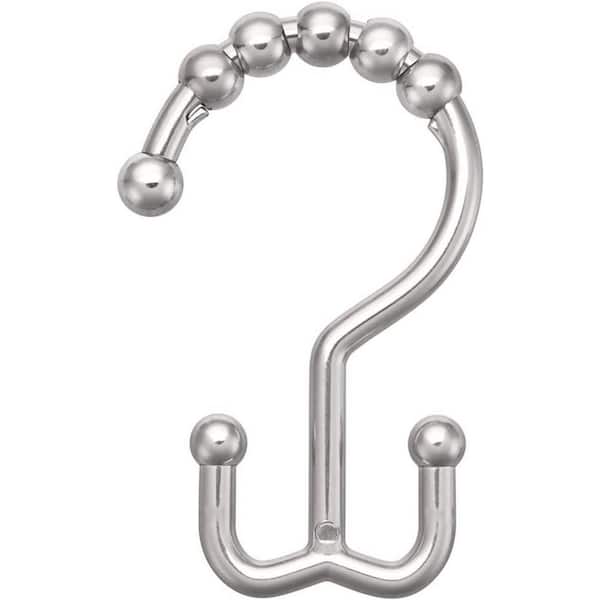 Dyiom Plastic Double Shower Curtain Rings/Hook for Bathroom Shower Curtain  Rod - Set of 12, Nickel B0837J35JC - The Home Depot