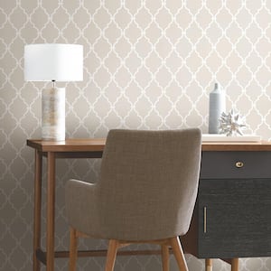 Beige Modern Trellis Peel and Stick Wallpaper (Covers 28.18 sq. ft.)