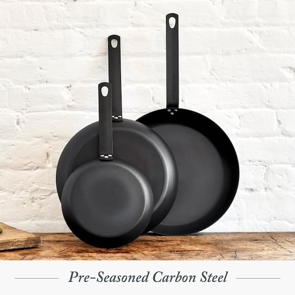 Misen | 2023 Best Pre-Seasoned Carbon Steel Pan | 10 inch | Carbon-Steel