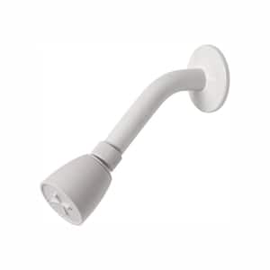 1-Spray Patterns 2 in. Single Wall Mount Fixed Shower Head in White