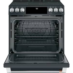 30 in. 5 Burner Element Smart Slide-In Electric Range in Matte Black with True Convection, Air Fry